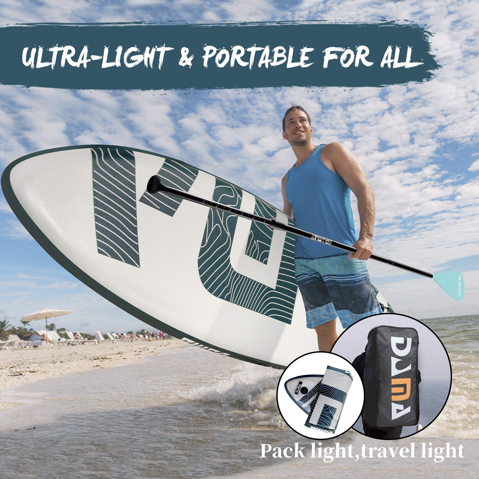 Amazon | DAMA 10フィート6インチ x 32インチ x 6インチ SUP 空気注入